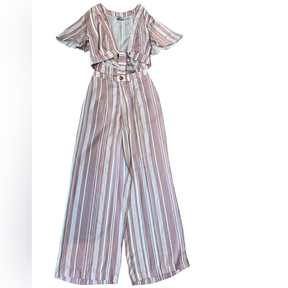 Show Me Your MuMu Blush and White Striped Pajama Set